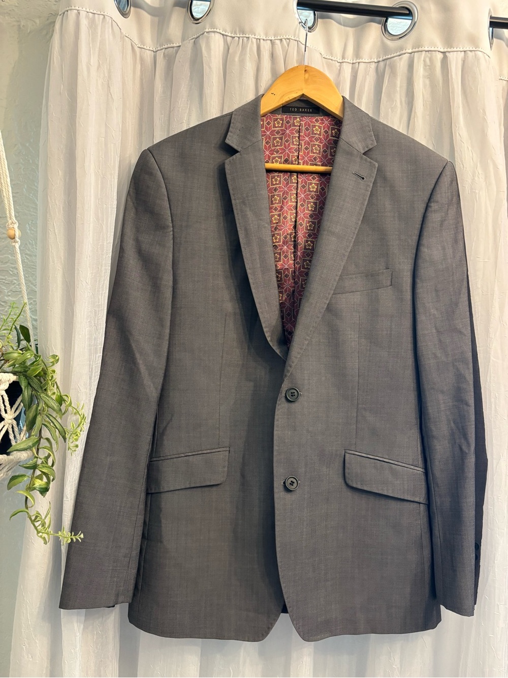 Ted Baker Gray Men's Blazer with Italian Motif Lining